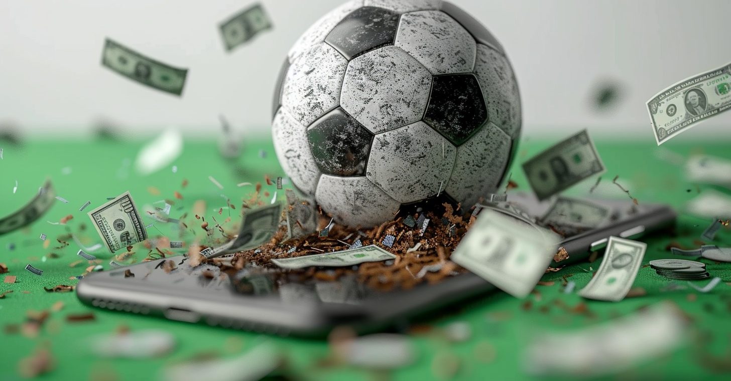 A soccer ball with money