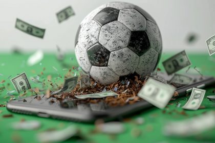 A soccer ball with money