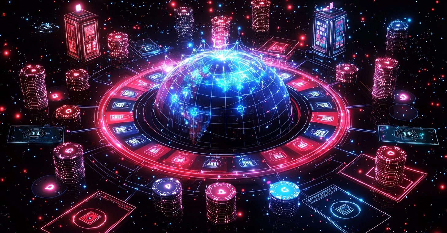 Digital globe with casino elements