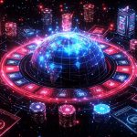 Digital globe with casino elements