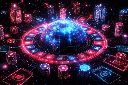 Digital globe with casino elements